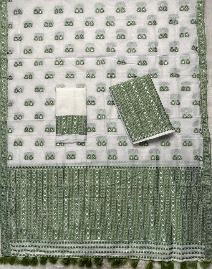 Ready-To-Wear Dhaga Work AC Cotton* Mekhela Sador