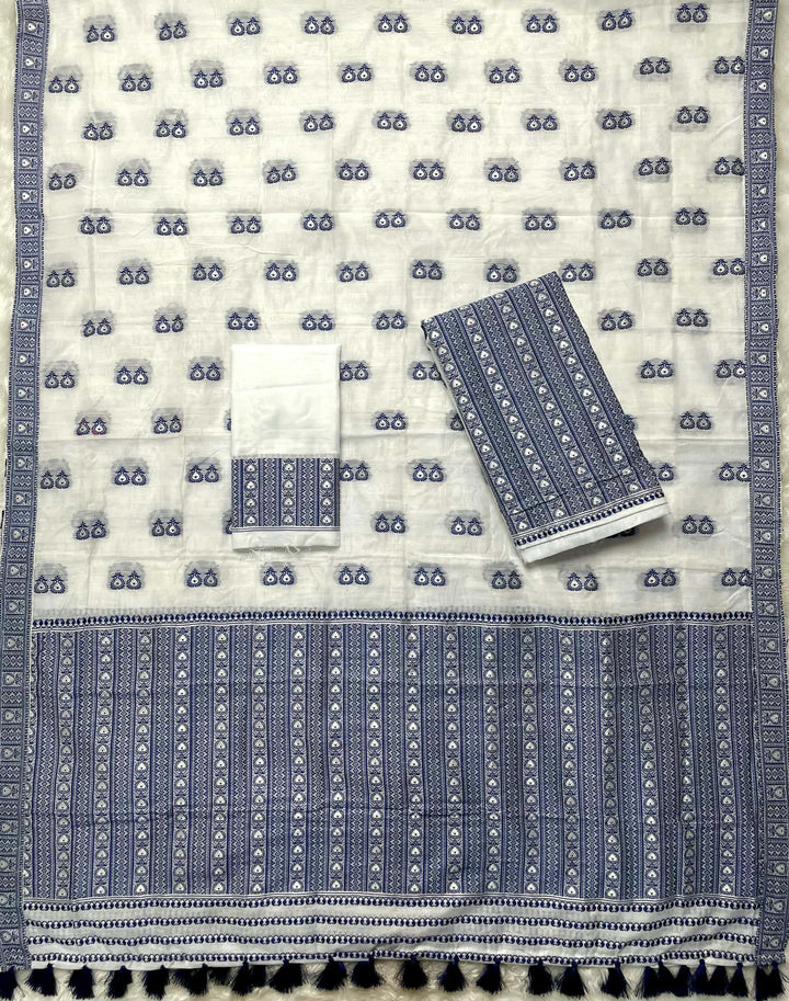 Ready-To-Wear Dhaga Work AC Cotton* Mekhela Sador