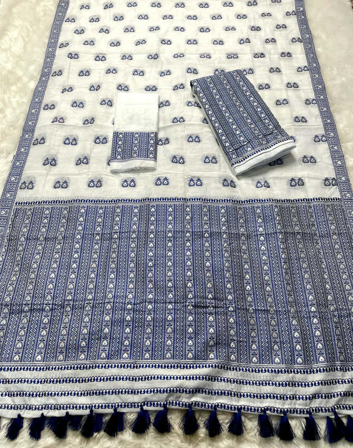 Ready-To-Wear Dhaga Work AC Cotton* Mekhela Sador