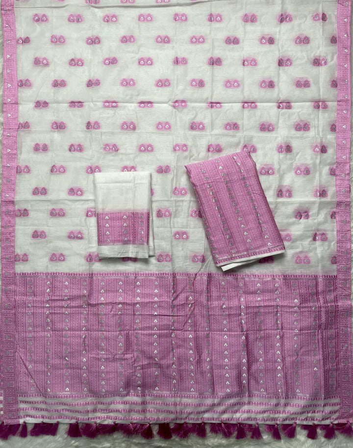 Ready-To-Wear Dhaga Work AC Cotton* Mekhela Sador