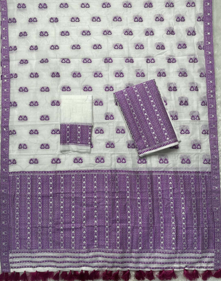 Ready-To-Wear Dhaga Work AC Cotton* Mekhela Sador