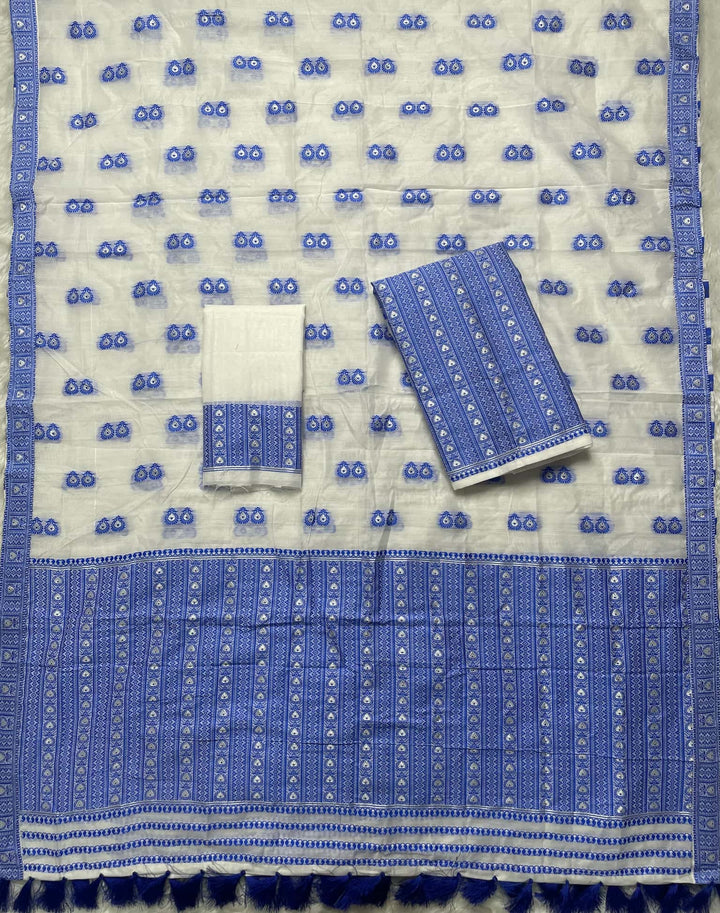 Ready-To-Wear Dhaga Work AC Cotton* Mekhela Sador