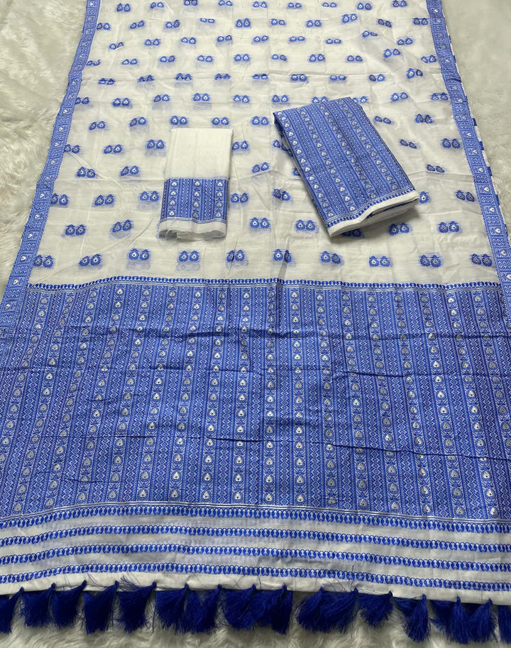 Ready-To-Wear Dhaga Work AC Cotton* Mekhela Sador