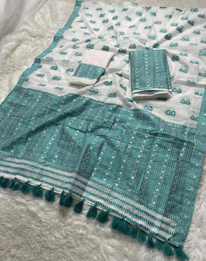 Ready-To-Wear Dhaga Work AC Cotton* Mekhela Sador