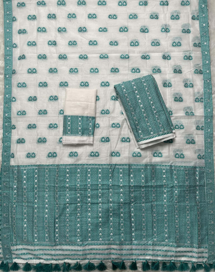 Ready-To-Wear Dhaga Work AC Cotton* Mekhela Sador