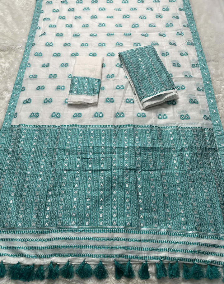Ready-To-Wear Dhaga Work AC Cotton* Mekhela Sador