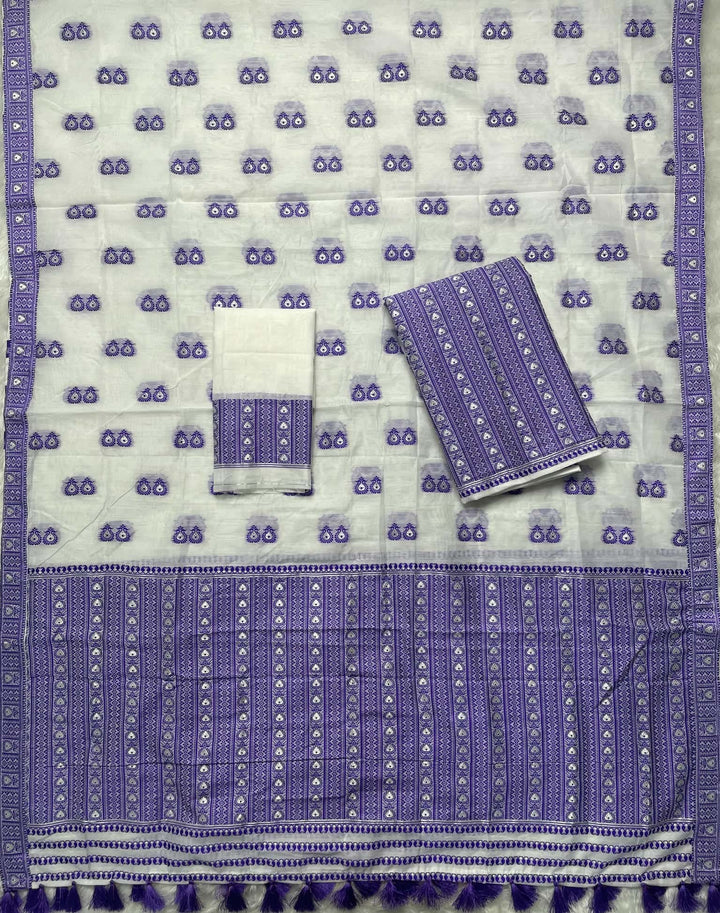Ready-To-Wear Dhaga Work AC Cotton* Mekhela Sador