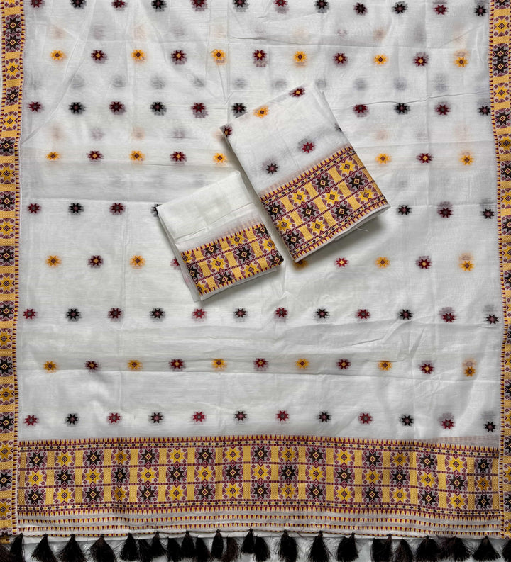 Ready-To-Wear Weaving Multi-Dhaga Work AC Cotton* Mekhela Sador