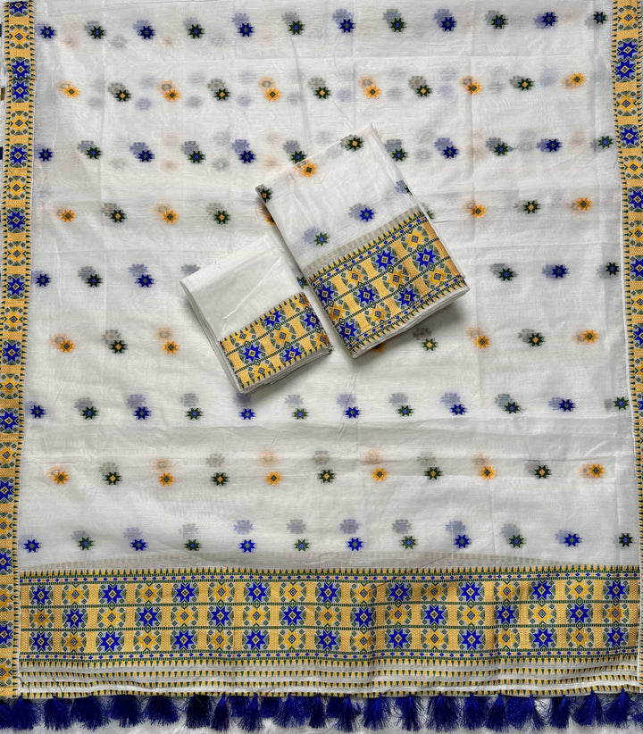 Ready-To-Wear Weaving Multi-Dhaga Work AC Cotton* Mekhela Sador