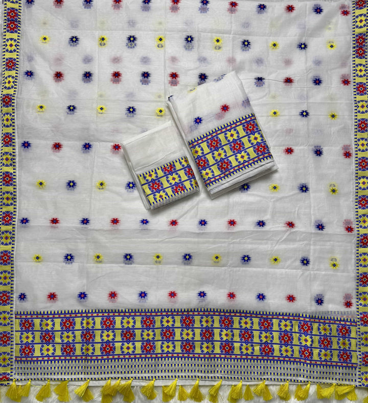 Ready-To-Wear Weaving Multi-Dhaga Work AC Cotton* Mekhela Sador