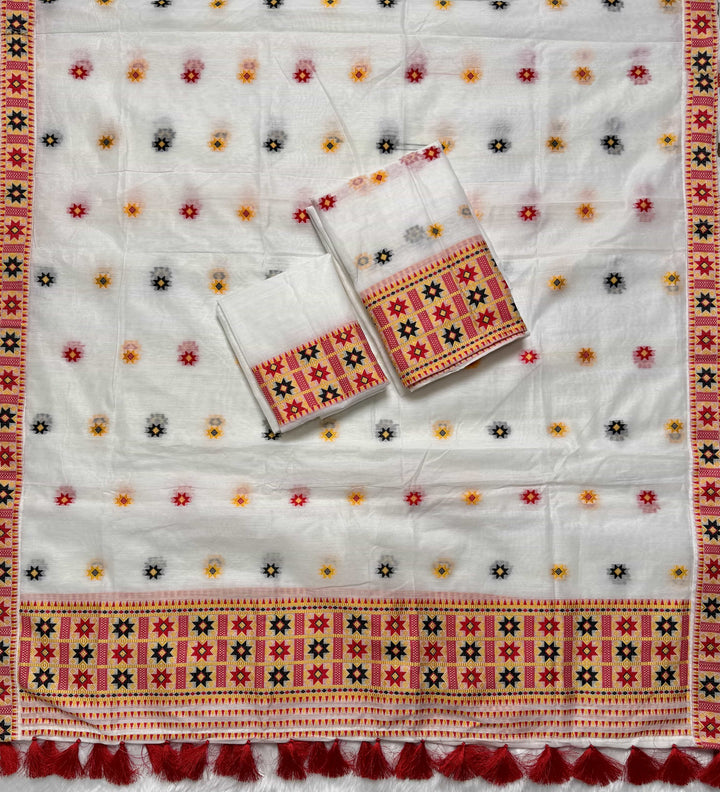 Ready-To-Wear Weaving Multi-Dhaga Work AC Cotton* Mekhela Sador