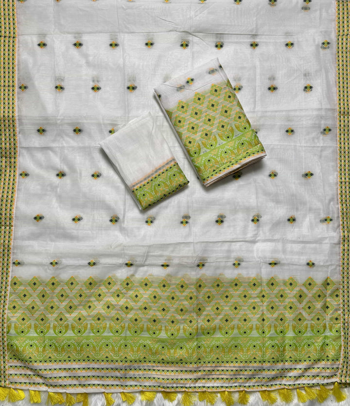 Ready-To-Wear Weaving Multi-Dhaga Work AC Cotton* Mekhela Sador