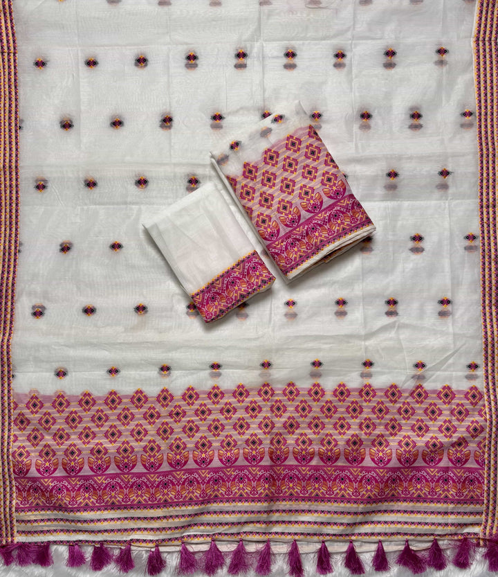 Ready-To-Wear Weaving Multi-Dhaga Work AC Cotton* Mekhela Sador