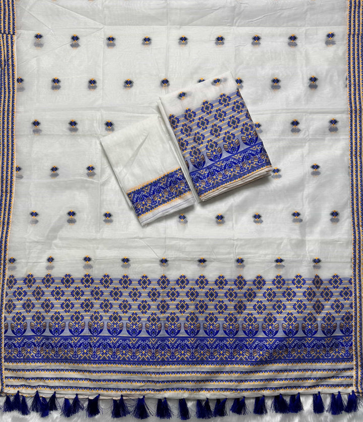 Ready-To-Wear Weaving Multi-Dhaga Work AC Cotton* Mekhela Sador