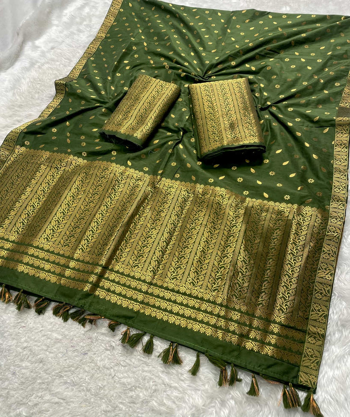 Ready-To-Wear Gold Guna Super Cotton* Mekhela Sador