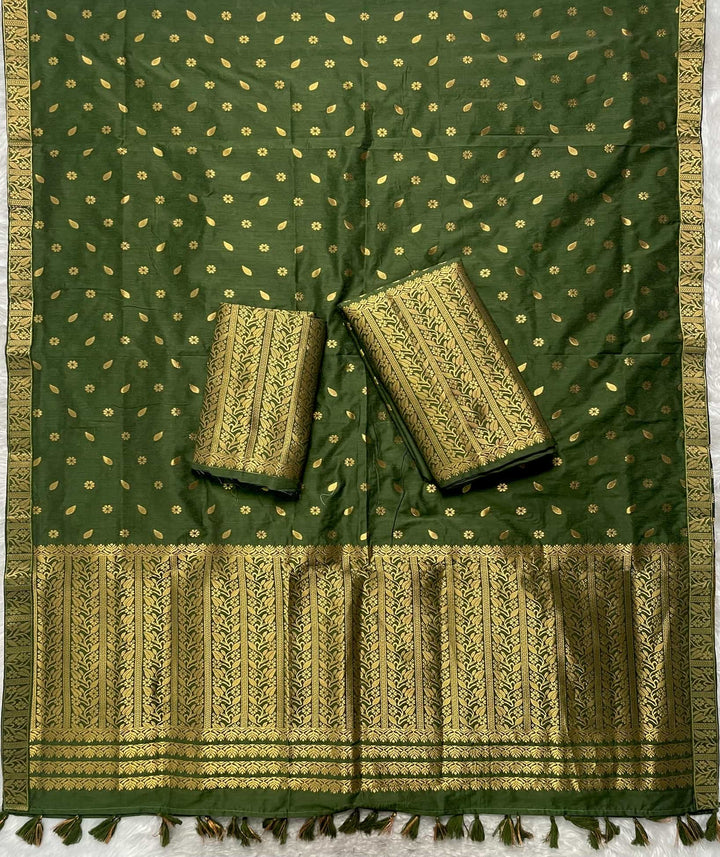 Ready-To-Wear Gold Guna Super Cotton* Mekhela Sador