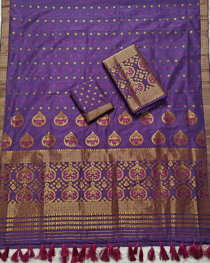 Ready-To-Wear Gold Jari Super Cotton* Mekhela Sador