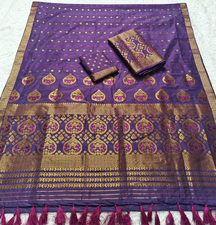 Ready-To-Wear Gold Jari Super Cotton* Mekhela Sador