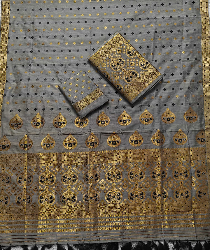 Ready-To-Wear Gold Jari Super Cotton* Mekhela Sador