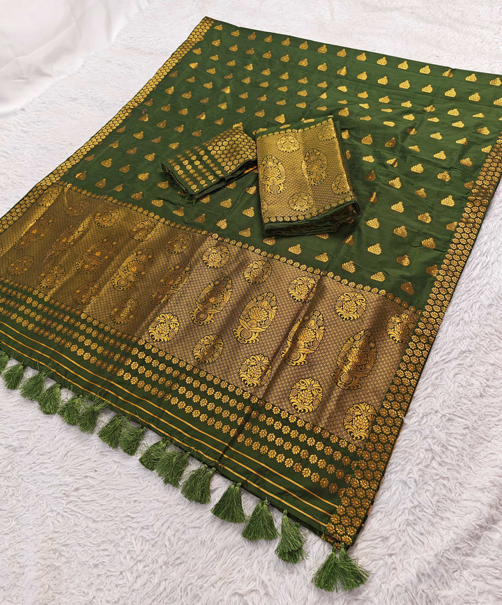 Ready-To-Wear Silver Gold Super Cotton* Mekhela Sador