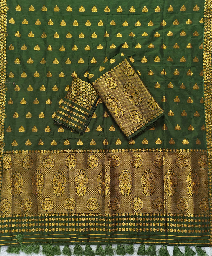 Ready-To-Wear Silver Gold Super Cotton* Mekhela Sador