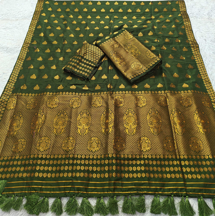 Ready-To-Wear Silver Gold Super Cotton* Mekhela Sador