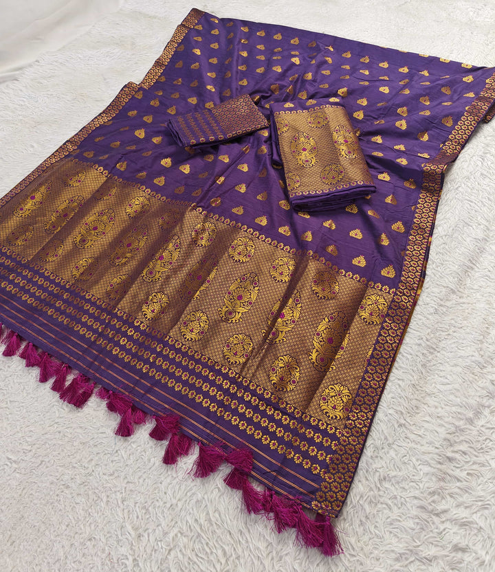 Ready-To-Wear Silver Gold Super Cotton* Mekhela Sador