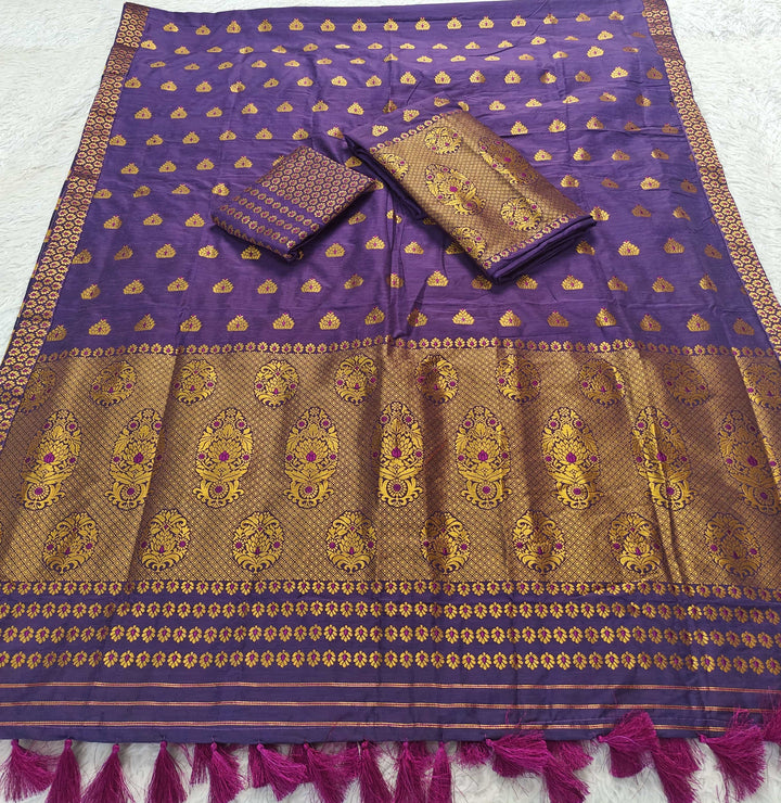 Ready-To-Wear Silver Gold Super Cotton* Mekhela Sador