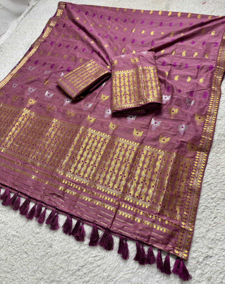 Ready-To-Wear Silver Silver Super Cotton* Mekhela Sador