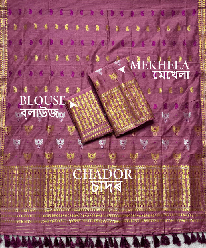Ready-To-Wear Silver Silver Super Cotton* Mekhela Sador