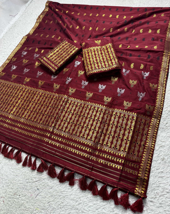 Ready-To-Wear Silver Silver Super Cotton* Mekhela Sador
