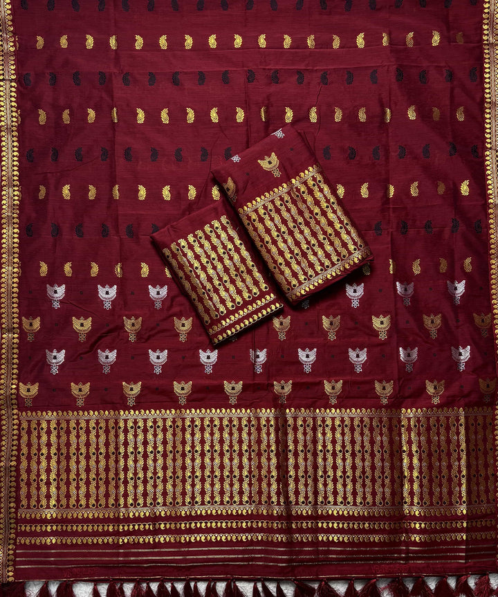 Ready-To-Wear Silver Silver Super Cotton* Mekhela Sador