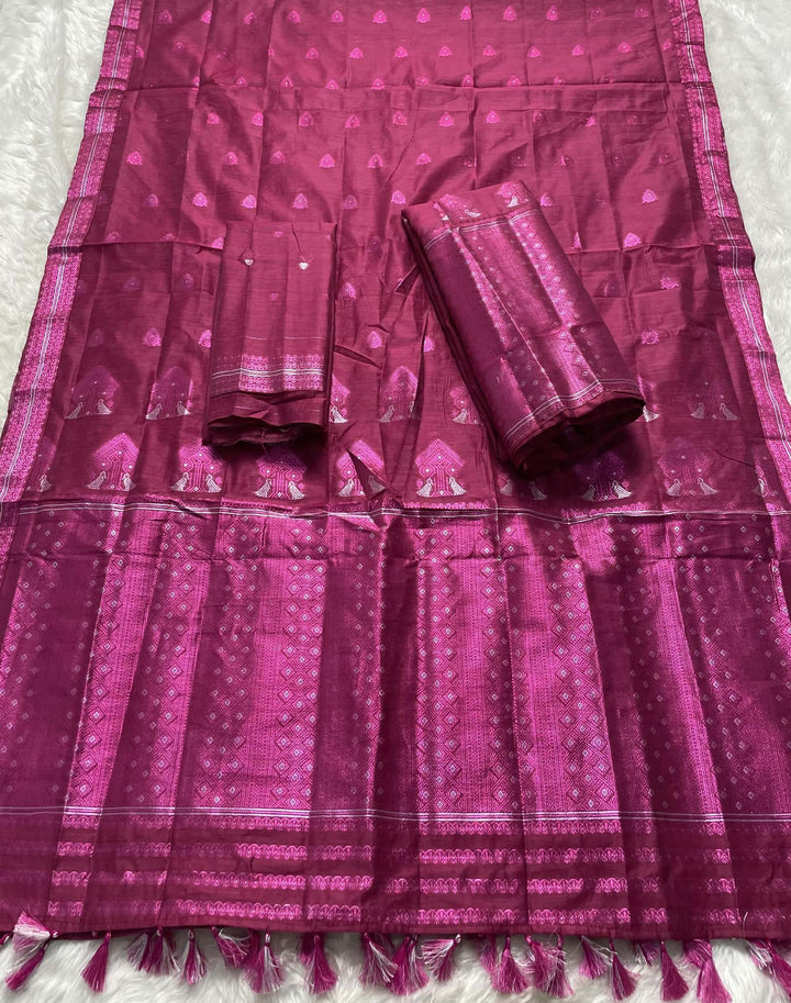 Weaving Colouring Jari AC Cotton* Mekhela Sador