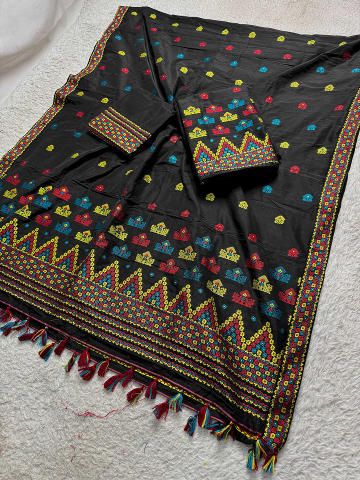 Ready-To-Wear Multi-Dhaga Work Super Cotton* Mekhela Sador