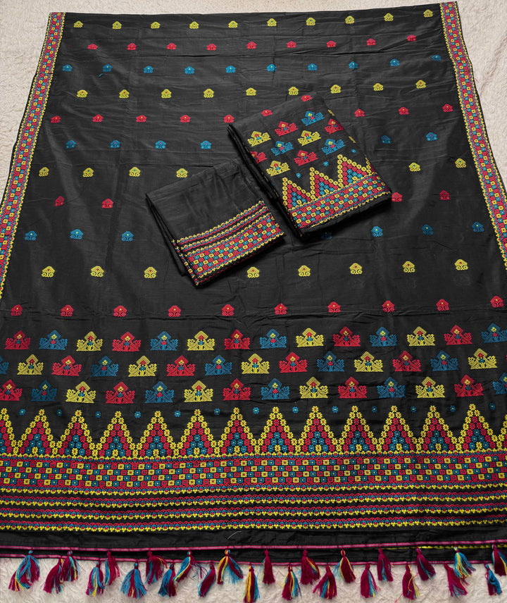 Ready-To-Wear Multi-Dhaga Work Super Cotton* Mekhela Sador