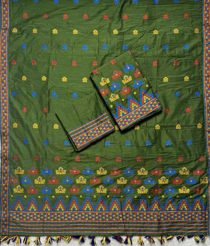 Ready-To-Wear Multi-Dhaga Work Super Cotton* Mekhela Sador