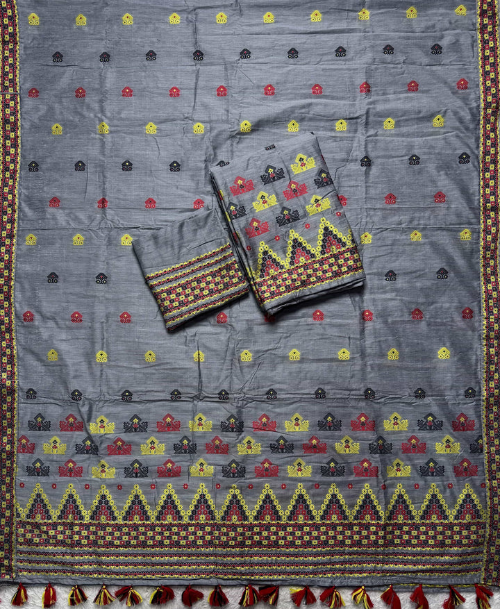 Ready-To-Wear Multi-Dhaga Work Super Cotton* Mekhela Sador