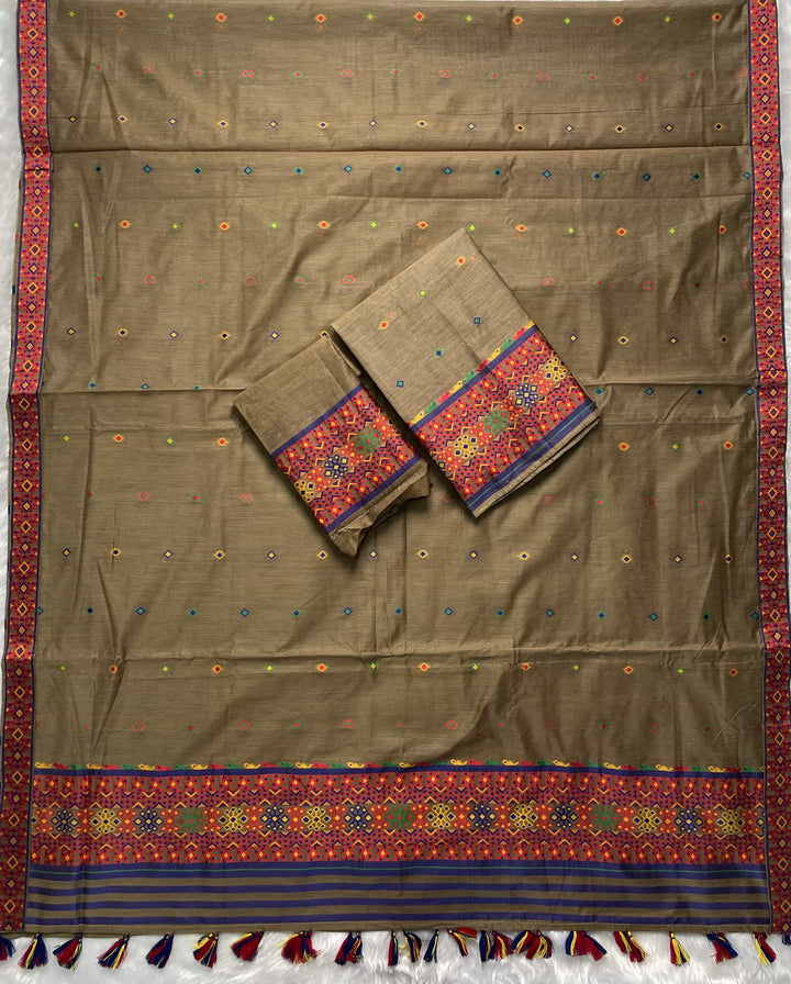 Ready-To-Wear Multi-Dhaga Work AC Cotton* Mekhela Sador