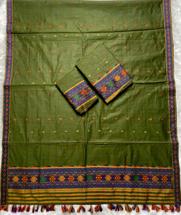 Ready-To-Wear Multi-Dhaga Work AC Cotton* Mekhela Sador