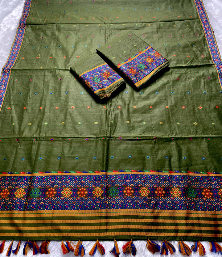 Ready-To-Wear Multi-Dhaga Work AC Cotton* Mekhela Sador