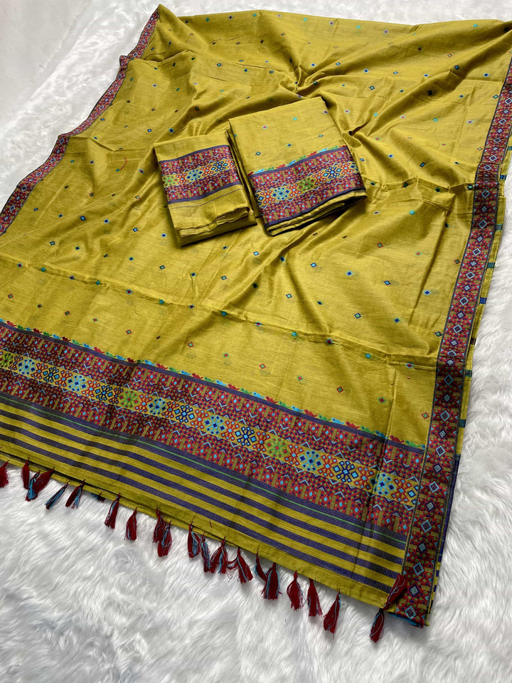 Ready-To-Wear Multi-Dhaga Work AC Cotton* Mekhela Sador