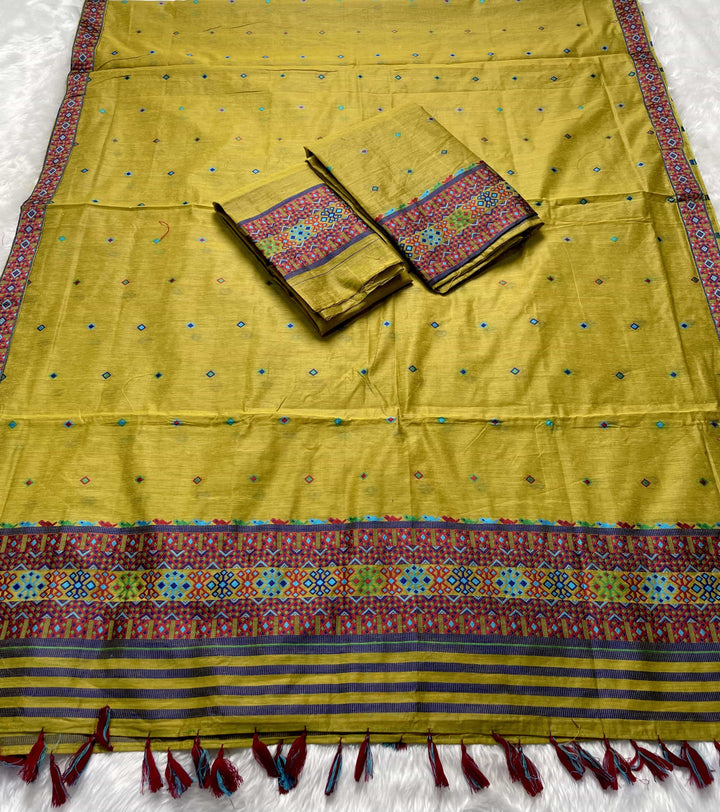Ready-To-Wear Multi-Dhaga Work AC Cotton* Mekhela Sador