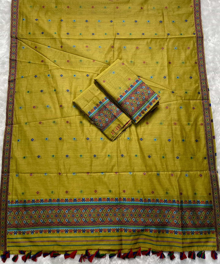 Ready-To-Wear Multi-Dhaga Work AC Cotton* Mekhela Sador