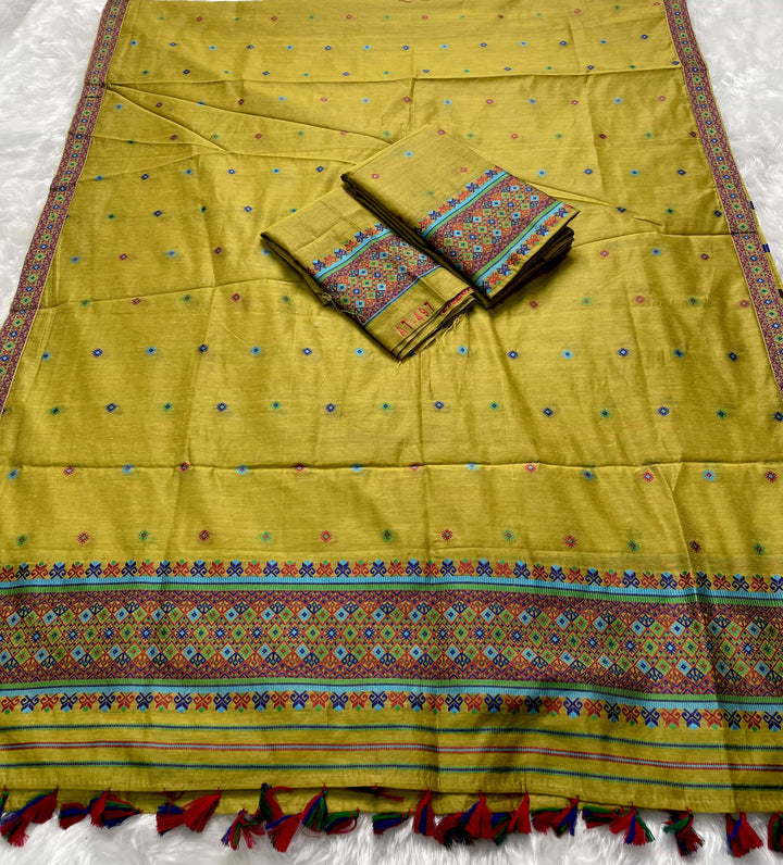 Ready-To-Wear Multi-Dhaga Work AC Cotton* Mekhela Sador
