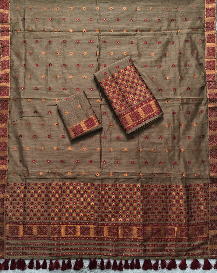 Ready-To-Wear Jari & Dhaga AC Cotton* Mekhela Sador