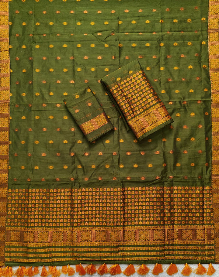 Ready-To-Wear Jari & Dhaga AC Cotton* Mekhela Sador