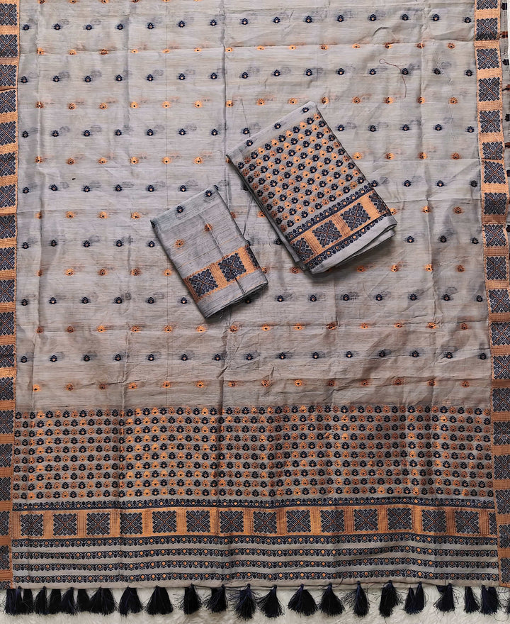 Ready-To-Wear Jari & Dhaga AC Cotton* Mekhela Sador