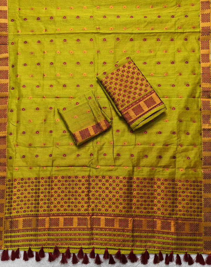 Ready-To-Wear Jari & Dhaga AC Cotton* Mekhela Sador