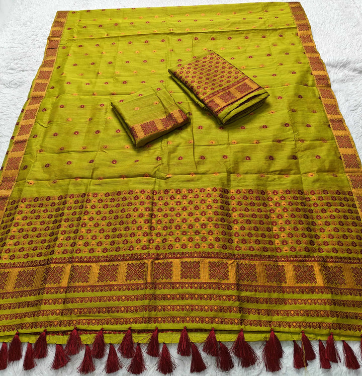 Ready-To-Wear Jari & Dhaga AC Cotton* Mekhela Sador