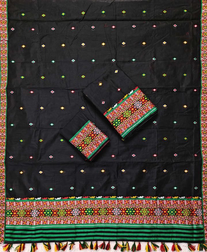 Ready-To-Wear Multi-Dhaga Work AC Cotton* Mekhela Sador